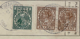 PR&Zn in 177 en 2x 196 op Postpakketkaart. 1933✉️