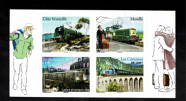 Frankrijk 2014. Inhoud uit postzegelboekje BC 999 **. Zelfklevend. Treinreizen.