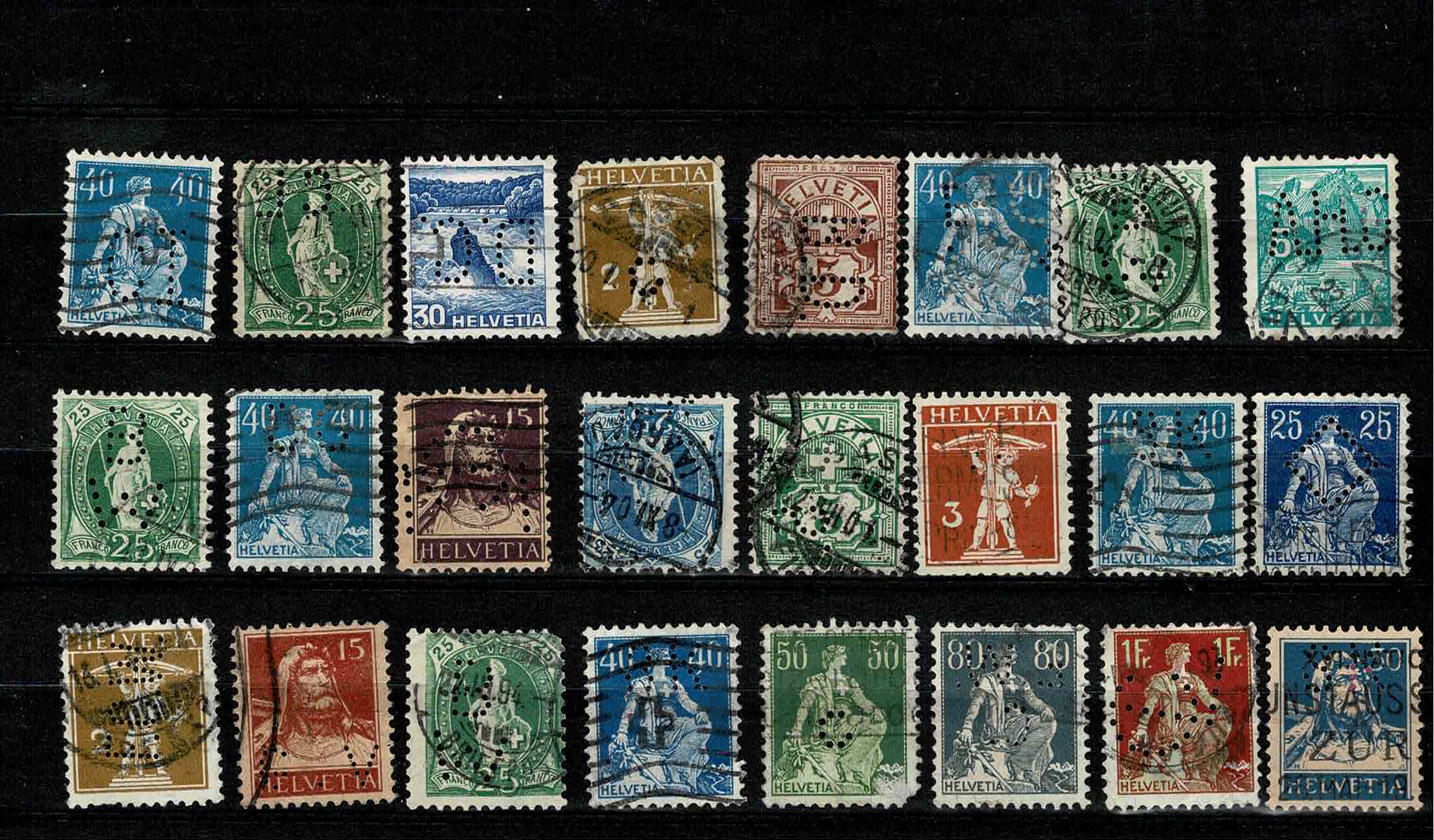 Zwitserland Firmaperforaties ~ Perfins ~ PoKo's