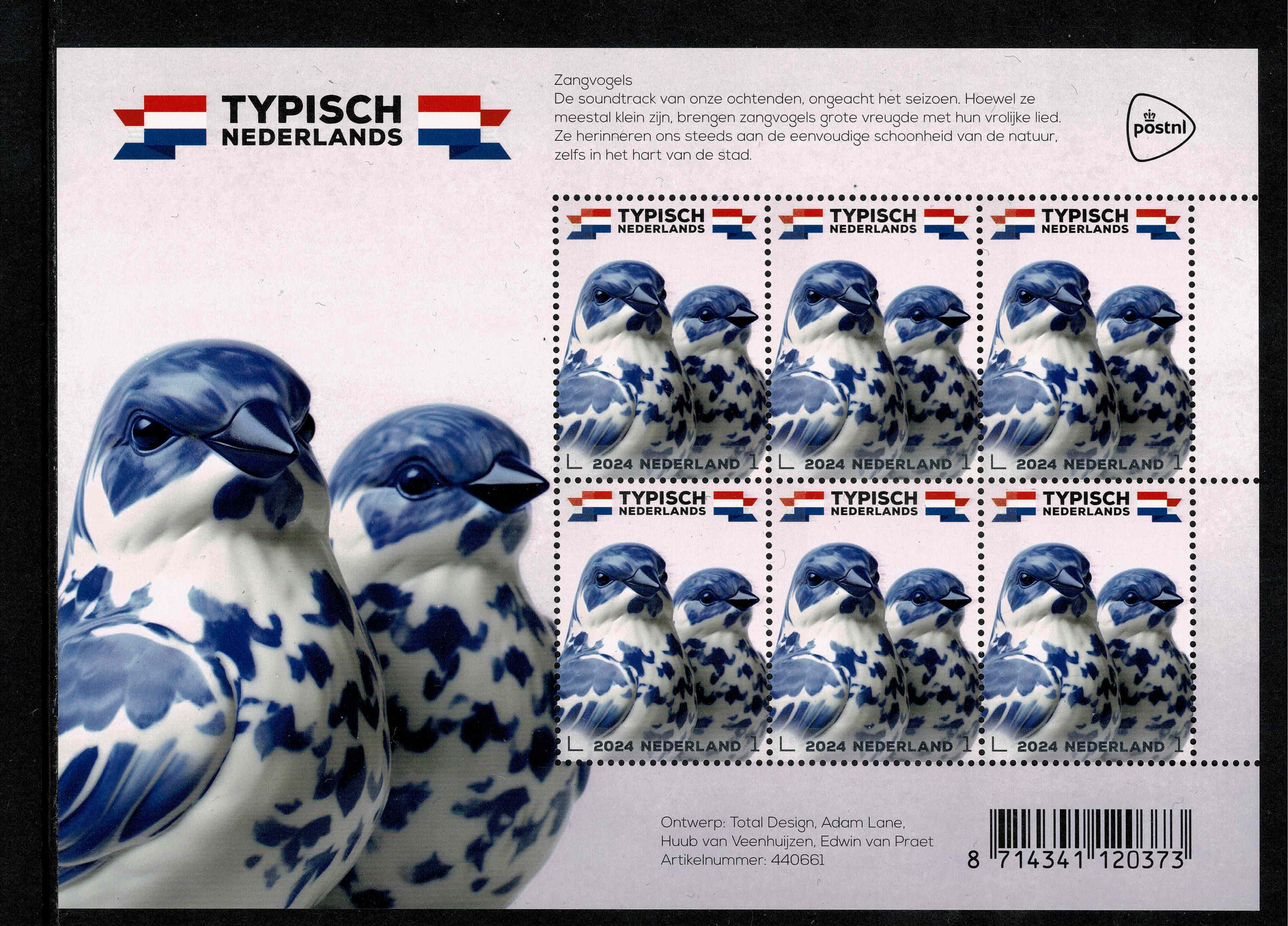 2024. Typisch Nederland ~ Keramiek complete set van 5 vellen **