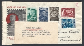 1951. E6 Kinderzegels. Geweigerd en retour