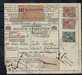 PR&Zn in 177 en 2x 196 op Postpakketkaart. 1933✉️