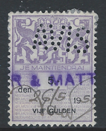 Avis  in plakzegel 382, 5 Gulden violet