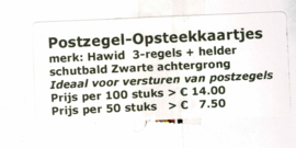 Hawid zwarte insteekkaartjes 3-regelig met schutblad 50 stuks