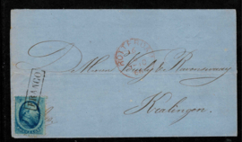 1866. 4 op complete brief van Rotterdam naar Harlingen