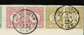 1896. 20b, 31a, 32a en 34 ib paren op brief van AMSTERDAM naar SHEFFIELD (VK)