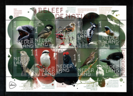 2020. Bekeef de Natuur. Vogels. Complete set van 4 vellen **