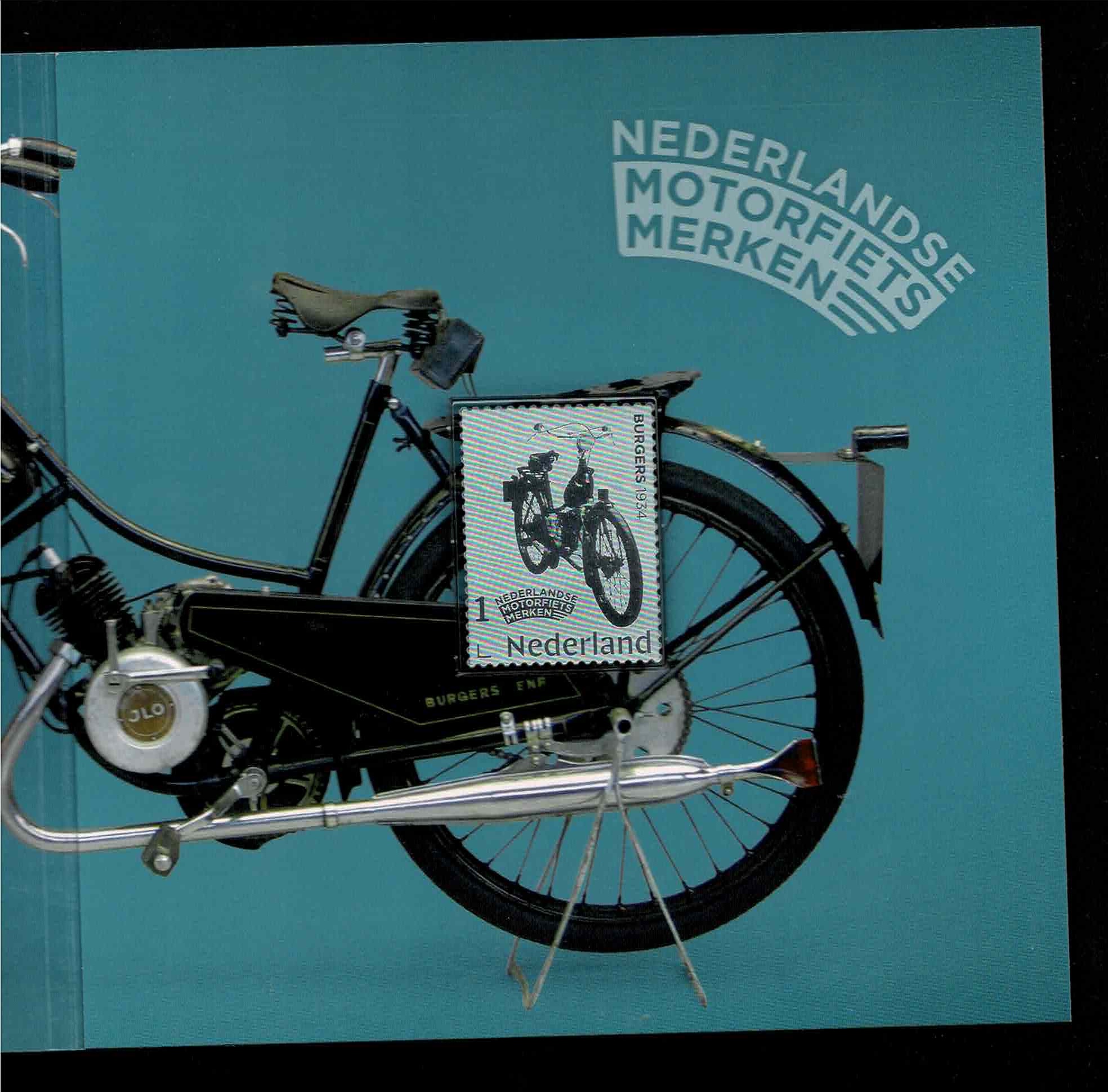 2025. Zilver zegel Burgersmotorfiets uit 1934