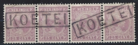 1892. 25 ct lila in strip van 4. Koetei