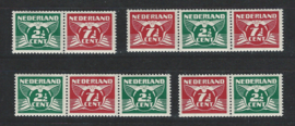 1941. 379a t/m 379d** Strips uit de rol voor automaten