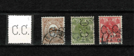 Perfin CC type 2 in3 zegels