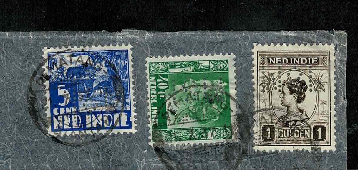 MSP in 3 zegels mengfrankering. 1937 Luchtpost cover