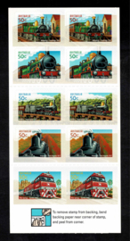 Australië 2004. 150 jaar Spoorwegen. Postzegelboekje  (zelfklevend) **