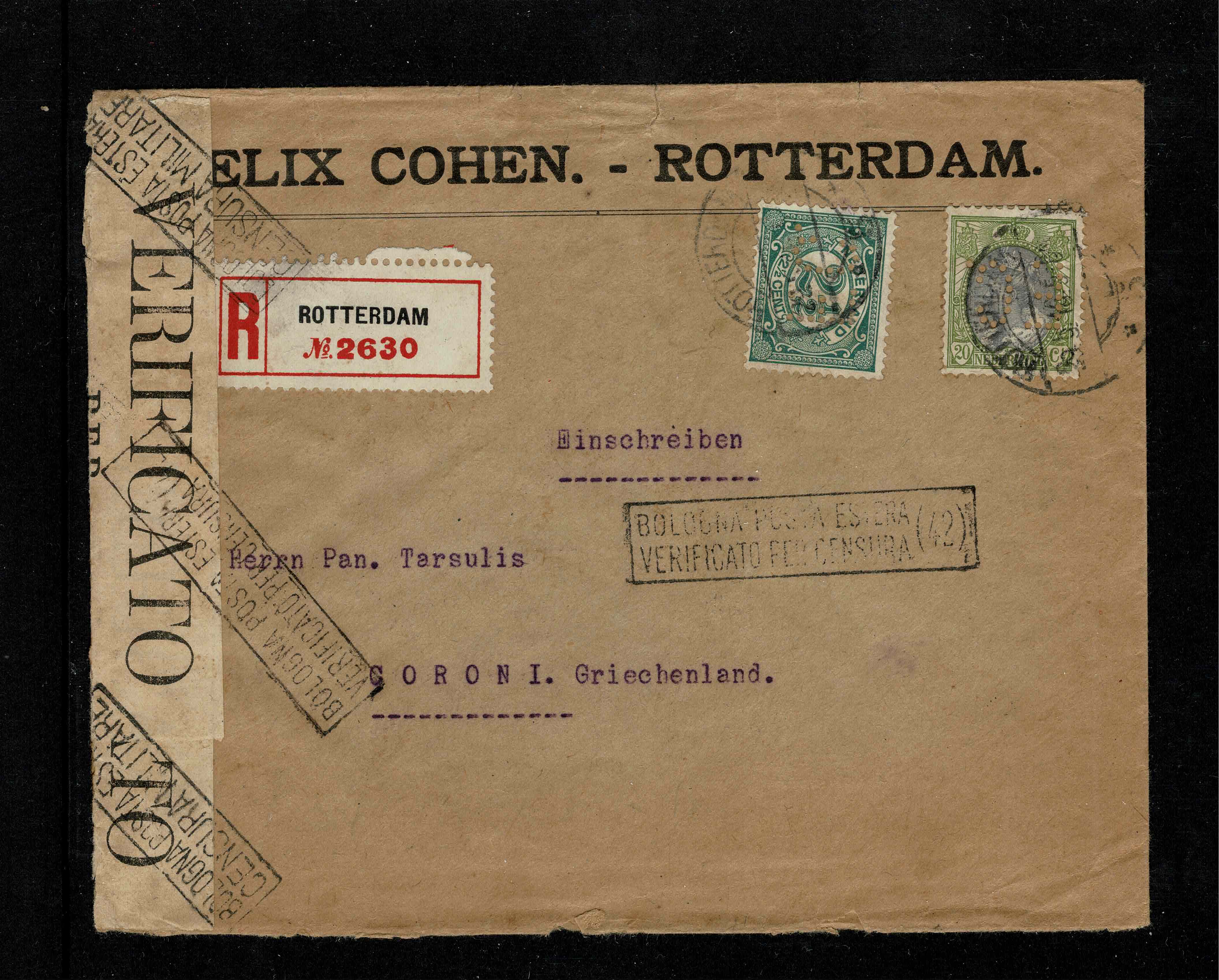 FC Felix Cohen Rotterdam op R couvert naar Griekenland met censuur