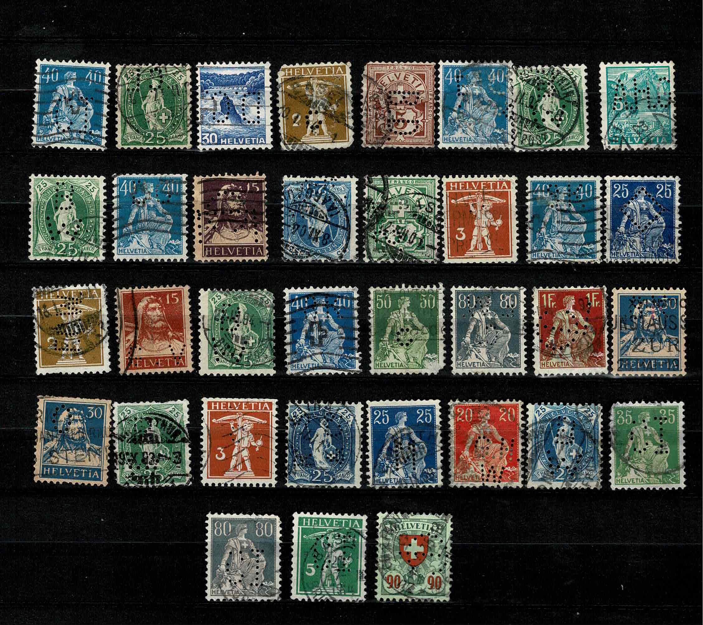 Zwitserland Firmaperforaties ~ Perfins ~ PoKo's