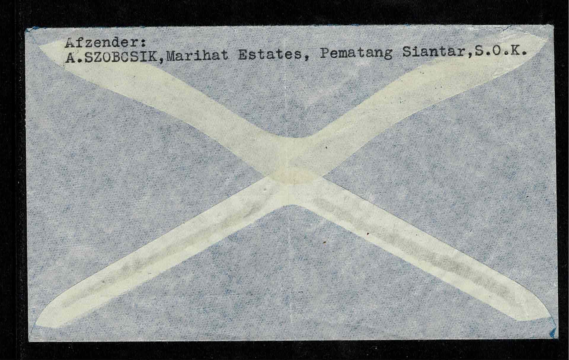 MSP op luchtpost cover 1937
