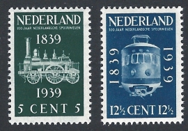 1939. 325/6 100 jaar Spoorwegen **