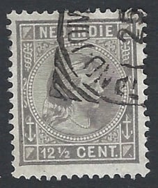 1895. 24, 12½ ct grijs Wilhelmina Hangend Haar