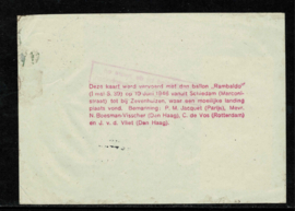 1946. 429 op ballon-poststuk met diverse stempel en vignet✉️