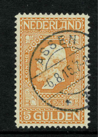100B. 5 Gulden ⦿ Langebalkstempel Assen. Luxe
