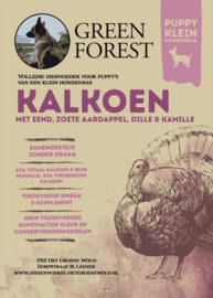 Green Forest puppy small - Kalkoen met Eend, Zoete aardappel, Dille & Kamille