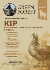 Green Forest puppy - Kip met Kalkoen, Zalm, Zoete Aardappel & Wortel