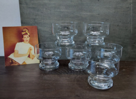 6 Glazen vintage coupes