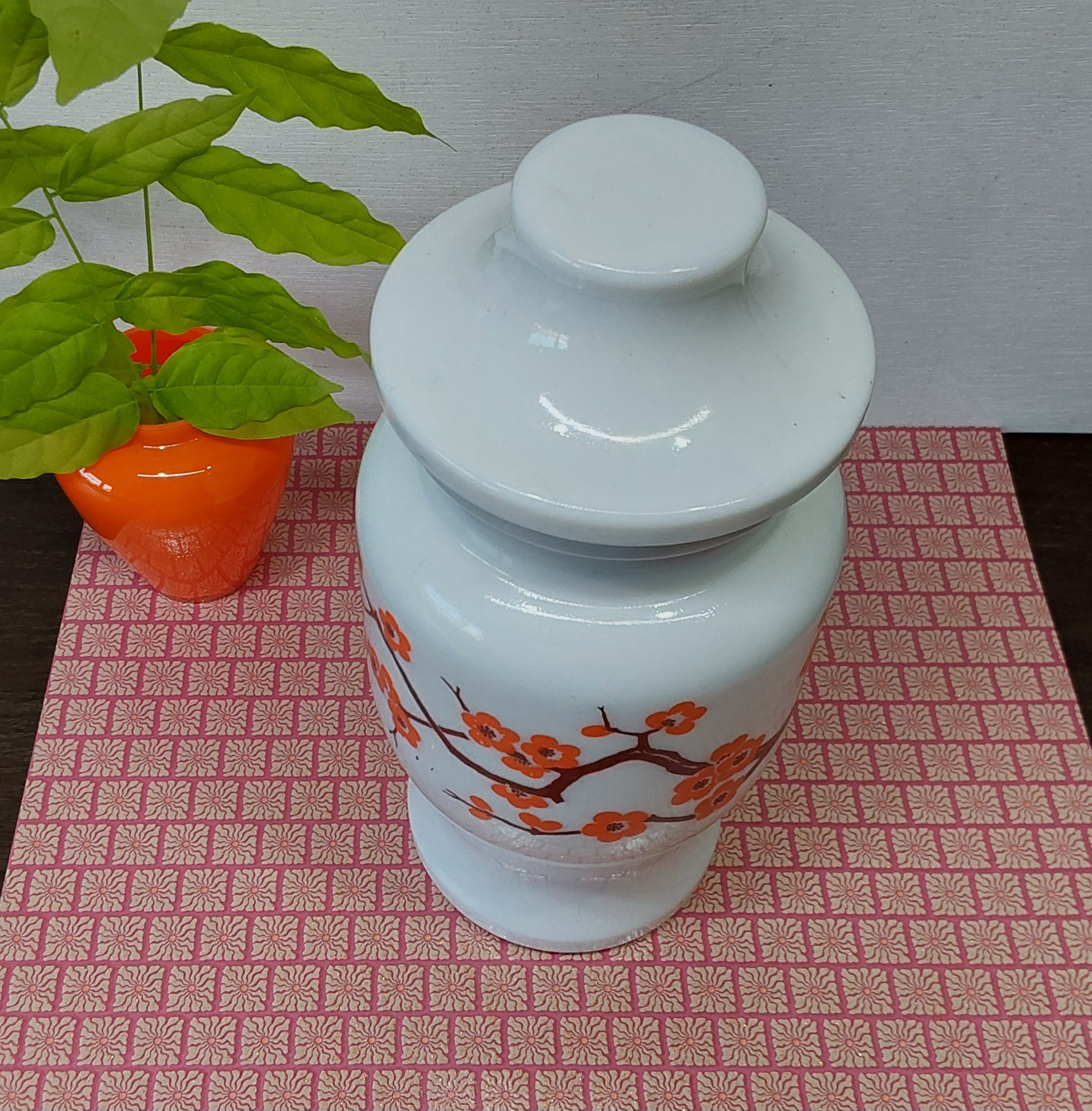 Opaline mosterd pot