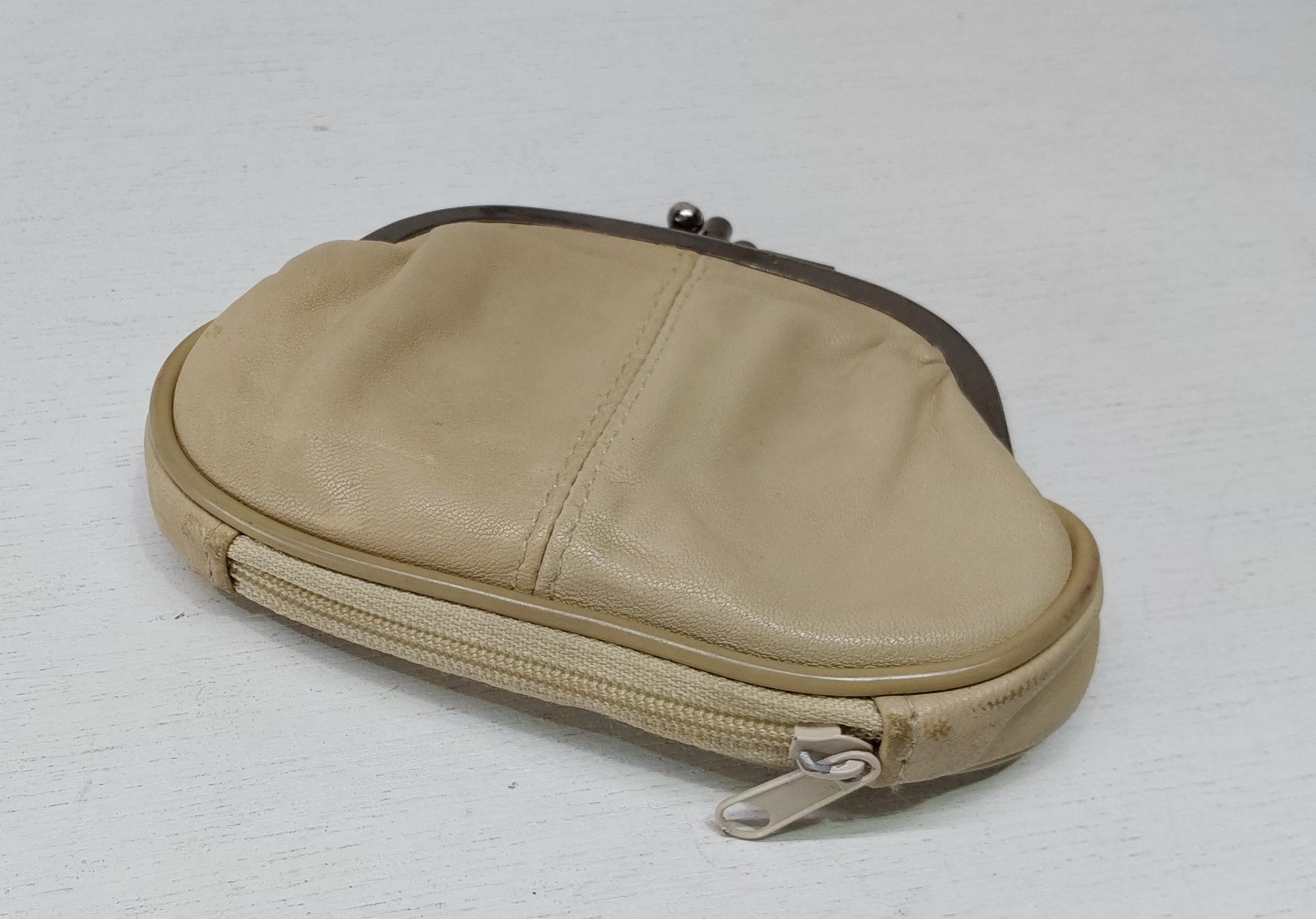 Vintage leren beursje, knip