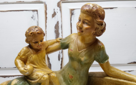 Art Deco sculptuur Polychroom gips Arnova