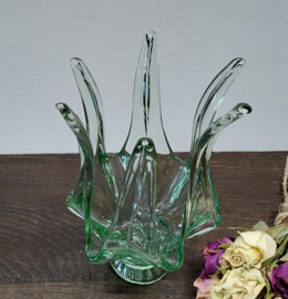 Bijzondere schaal-vaas, recycled glas