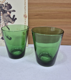 2 Groene vintage limonadeglazen