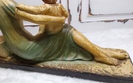 Art Deco sculptuur Polychroom gips Arnova