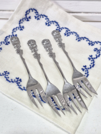 4 vintage taartvorkjes