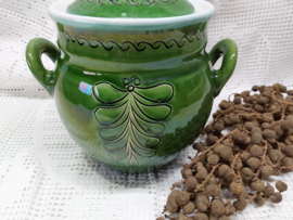 Groene aardewerk pot, Hongarije