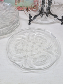 6 persglazen gebaksbordjes