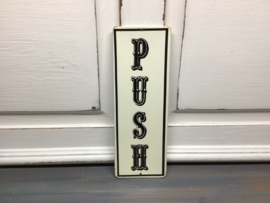 Blikken deurplaatje ‘PUSH’