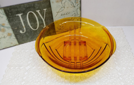 Art Deco amberkleurige schaal