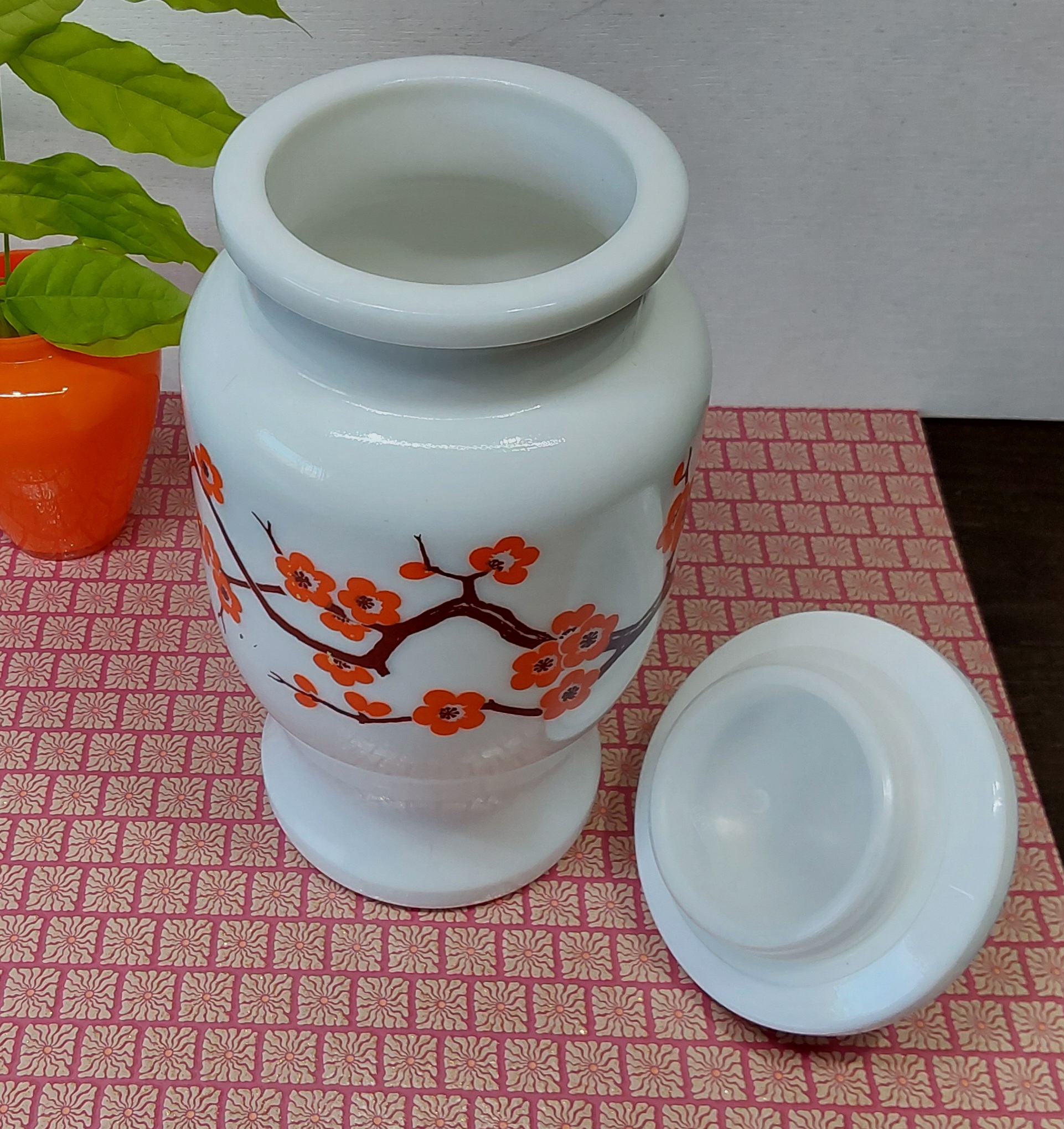 Opaline mosterd pot