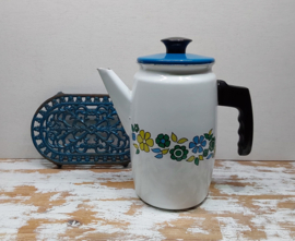 Jaren 70 emaille thee of koffiepot