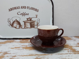 Bruin vintage koffiekopje