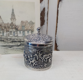 Verzilverd theebusje Douwe Egberts