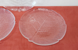 3 glazen gebaksbordjes