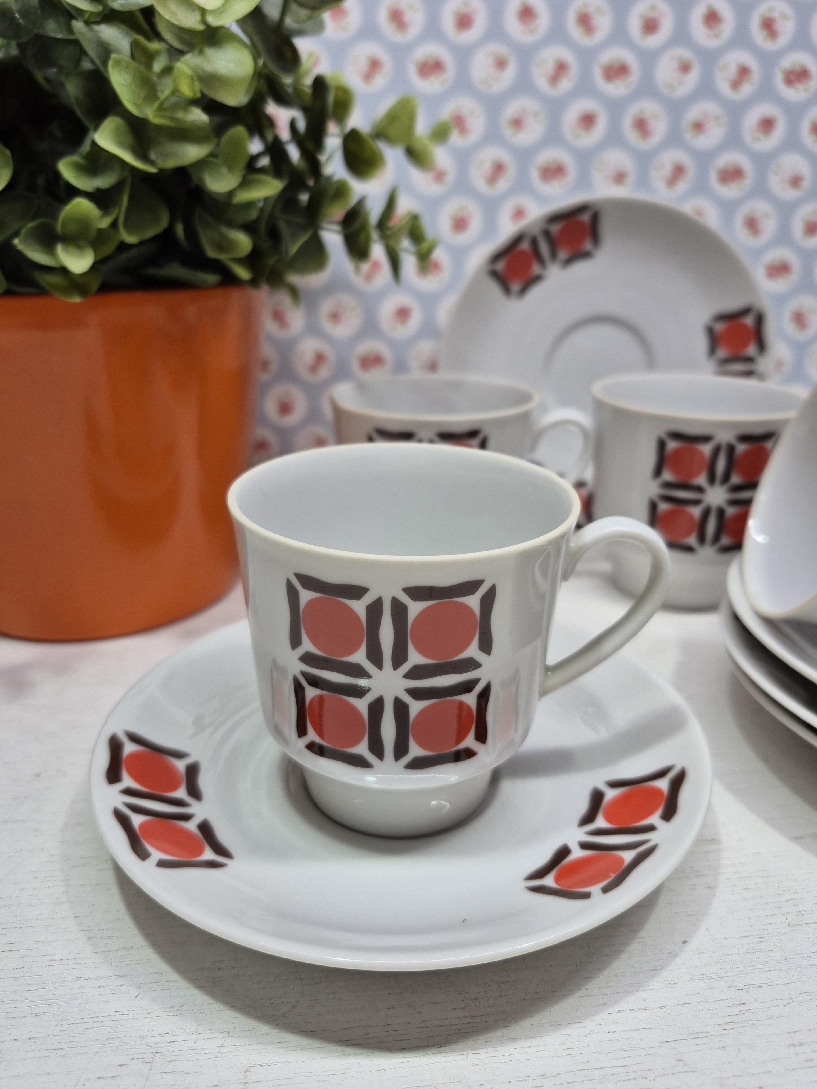 5 porseleinen retro kopjes