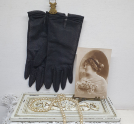 Dunne zwarte handschoentjes