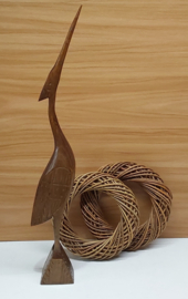 Vintage houten reiger