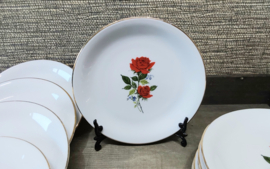 Porseleinen gebaksbordje met rozen
