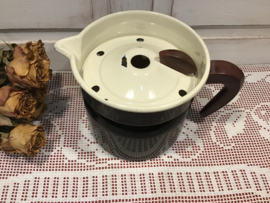 Zwarte melkkoker met bakeliet greepje