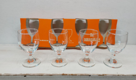 4 vintage borrelglazen