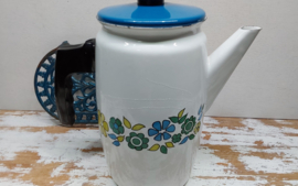 Jaren 70 emaille thee of koffiepot